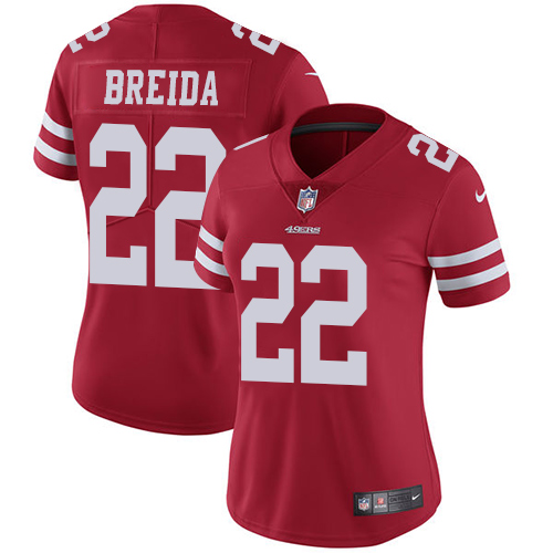 Nike 49ers #22 Matt Breida Red Team Color Women's Stitched NFL Vapor Untouchable Limited Jersey Nike 49ers #22 Matt Breida Red Team Color Women's Stitched NFL Vapor Untouchable Limited Jersey