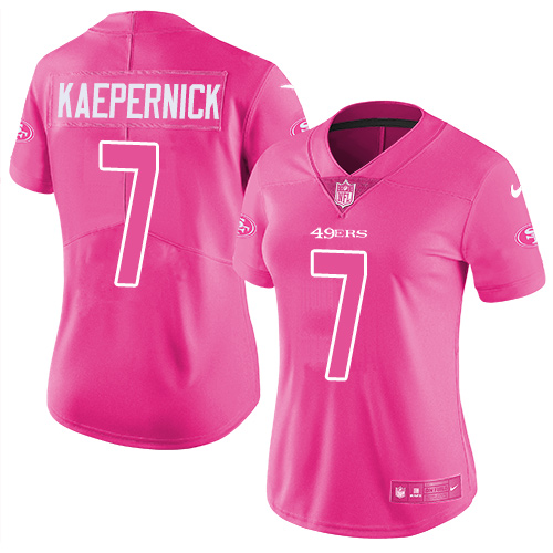 Nike 49ers #7 Colin Kaepernick Pink Women's Stitched NFL Limited Rush Fashion Jersey Nike 49ers #7 Colin Kaepernick Pink Women's Stitched NFL Limited Rush Fashion Jersey