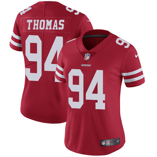 Nike 49ers #94 Solomon Thomas Red Team Color Women's Stitched NFL Vapor Untouchable Limited Jersey Nike 49ers #94 Solomon Thomas Red Team Color Women's Stitched NFL Vapor Untouchable Limited Jersey