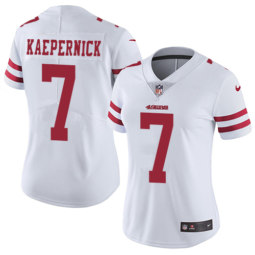Nike 49ers #7 Colin Kaepernick White Women's Stitched NFL Vapor Untouchable Limited Jersey Nike 49ers #7 Colin Kaepernick White Women's Stitched NFL Vapor Untouchable Limited Jersey