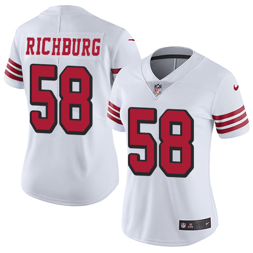 Nike 49ers #58 Weston Richburg White Rush Women's Stitched NFL Vapor Untouchable Limited Jersey Nike 49ers #58 Weston Richburg White Rush Women's Stitched NFL Vapor Untouchable Limited Jersey