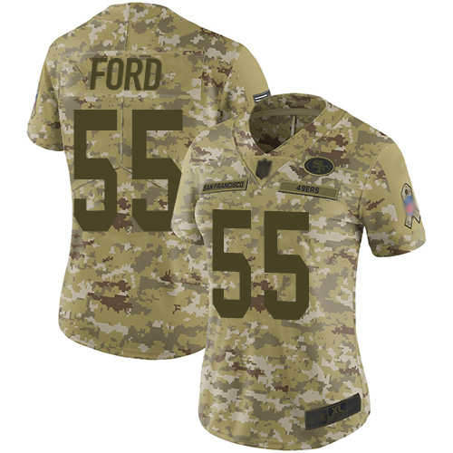 Nike 49ers #55 Dee Ford Camo Women's Stitched NFL Limited 2018 Salute to Service Jersey Nike 49ers #55 Dee Ford Camo Women's Stitched NFL Limited 2018 Salute to Service Jersey