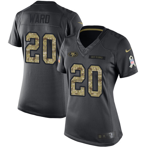 Nike 49ers #20 Jimmie Ward Black Women's Stitched NFL Limited 2016 Salute to Service Jersey Nike 49ers #20 Jimmie Ward Black Women's Stitched NFL Limited 2016 Salute to Service Jersey