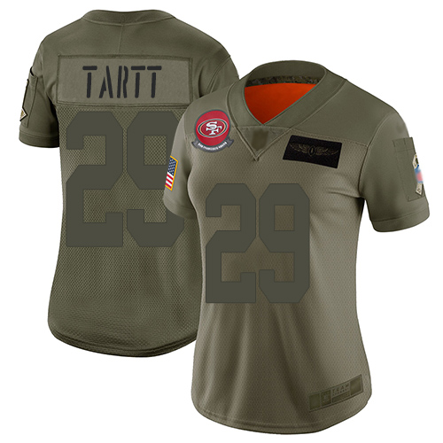 Nike 49ers #29 Jaquiski Tartt Camo Women's Stitched NFL Limited 2019 Salute to Service Jersey Nike 49ers #29 Jaquiski Tartt Camo Women's Stitched NFL Limited 2019 Salute to Service Jersey