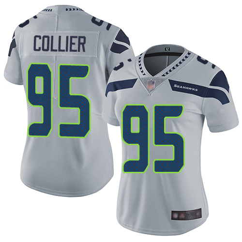 Nike Seahawks #95 L.J. Collier Grey Alternate Women's Stitched NFL Vapor Untouchable Limited Jersey Nike Seahawks #95 L.J. Collier Grey Alternate Women's Stitched NFL Vapor Untouchable Limited Jersey