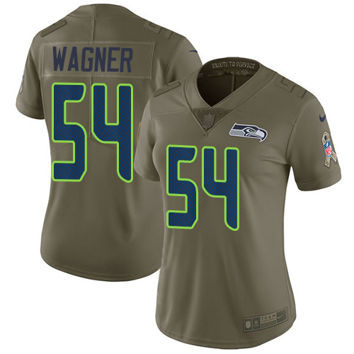 Nike Seahawks #54 Bobby Wagner Olive Women's Stitched NFL Limited 2017 Salute to Service Jersey Nike Seahawks #54 Bobby Wagner Olive Women's Stitched NFL Limited 2017 Salute to Service Jersey