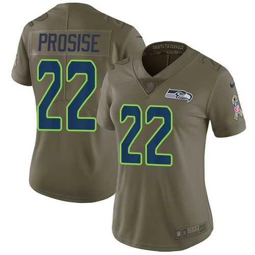 Nike Seahawks #22 C. J. Prosise Olive Women's Stitched NFL Limited 2017 Salute to Service Jersey Nike Seahawks #22 C. J. Prosise Olive Women's Stitched NFL Limited 2017 Salute to Service Jersey