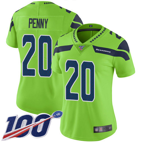 Nike Seahawks #20 Rashaad Penny Green Women's Stitched NFL Limited Rush 100th Season Jersey Nike Seahawks #20 Rashaad Penny Green Women's Stitched NFL Limited Rush 100th Season Jersey