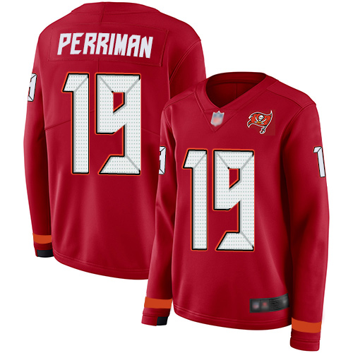 Nike Buccaneers #19 Breshad Perriman Red Team Color Women's Stitched NFL Limited Therma Long Sleeve Jersey Nike Buccaneers #19 Breshad Perriman Red Team Color Women's Stitched NFL Limited Therma Long Sleeve Jersey