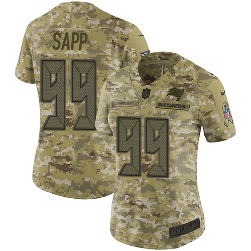 Nike Buccaneers #99 Warren Sapp Camo Women's Stitched NFL Limited 2018 Salute to Service Jersey Nike Buccaneers #99 Warren Sapp Camo Women's Stitched NFL Limited 2018 Salute to Service Jersey