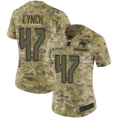 Nike Buccaneers #47 John Lynch Camo Women's Stitched NFL Limited 2018 Salute to Service Jersey Nike Buccaneers #47 John Lynch Camo Women's Stitched NFL Limited 2018 Salute to Service Jersey