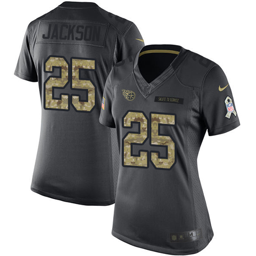 Nike Titans #25 Adoree' Jackson Black Women's Stitched NFL Limited 2016 Salute to Service Jersey Nike Titans #25 Adoree' Jackson Black Women's Stitched NFL Limited 2016 Salute to Service Jersey