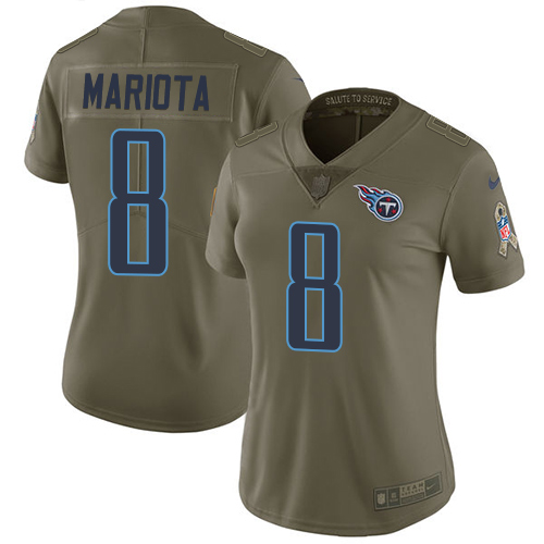 Nike Titans #8 Marcus Mariota Olive Women's Stitched NFL Limited 2017 Salute to Service Jersey Nike Titans #8 Marcus Mariota Olive Women's Stitched NFL Limited 2017 Salute to Service Jersey