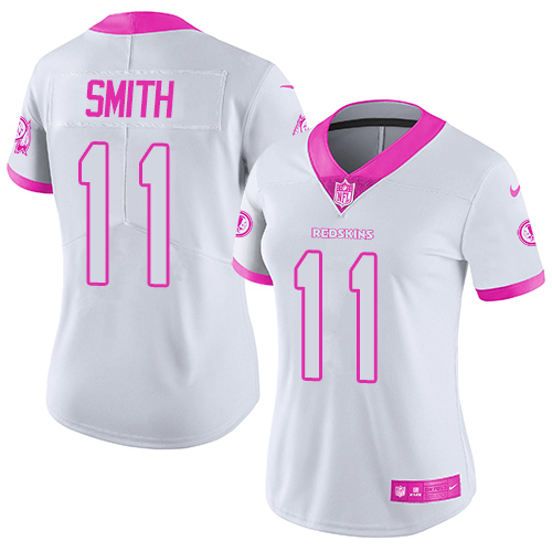 Nike Redskins #11 Alex Smith White/Pink Women's Stitched NFL Limited Rush Fashion Jersey Nike Redskins #11 Alex Smith White/Pink Women's Stitched NFL Limited Rush Fashion Jersey