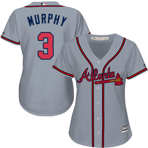 Braves #3 Dale Murphy Grey Road Women's Stitched MLB Jersey Braves #3 Dale Murphy Grey Road Women's Stitched MLB Jersey