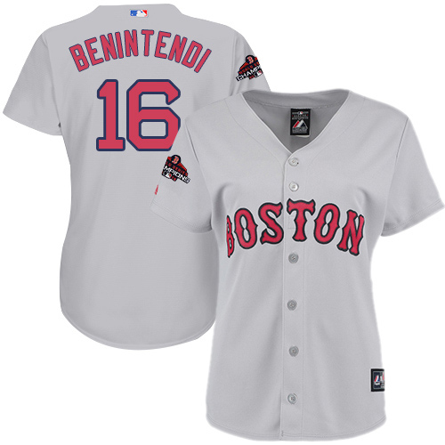 Red Sox #16 Andrew Benintendi Grey Road 2018 World Series Champions Women's Stitched MLB Jersey Red Sox #16 Andrew Benintendi Grey Road 2018 World Series Champions Women's Stitched MLB Jersey