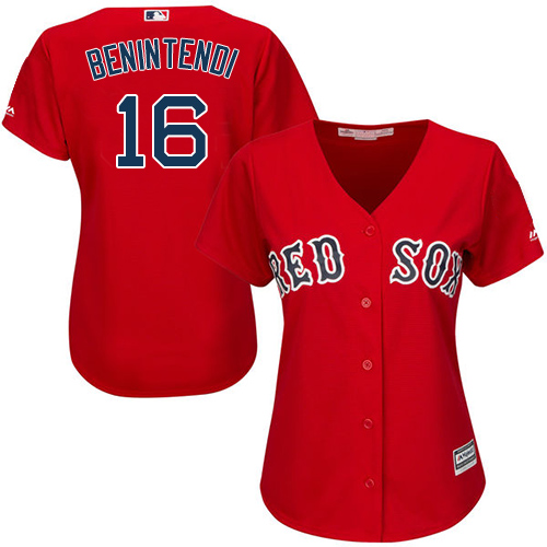 Red Sox #16 Andrew Benintendi Red Alternate Women's Stitched MLB Jersey Red Sox #16 Andrew Benintendi Red Alternate Women's Stitched MLB Jersey