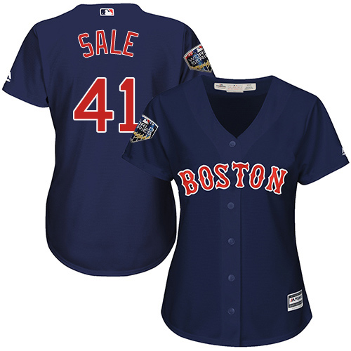 Red Sox #41 Chris Sale Navy Blue Alternate 2018 World Series Women's Stitched MLB Jersey Red Sox #41 Chris Sale Navy Blue Alternate 2018 World Series Women's Stitched MLB Jersey