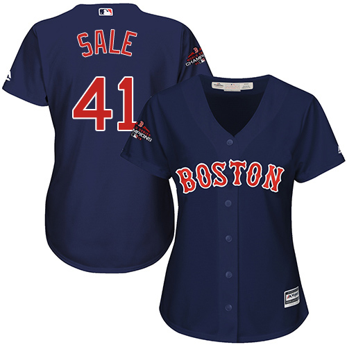 Red Sox #41 Chris Sale Navy Blue Alternate 2018 World Series Champions Women's Stitched MLB Jersey Red Sox #41 Chris Sale Navy Blue Alternate 2018 World Series Champions Women's Stitched MLB Jersey