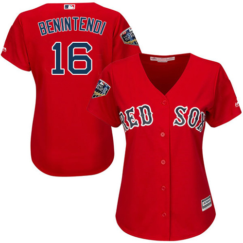 Red Sox #16 Andrew Benintendi Red Alternate 2018 World Series Women's Stitched MLB Jersey Red Sox #16 Andrew Benintendi Red Alternate 2018 World Series Women's Stitched MLB Jersey