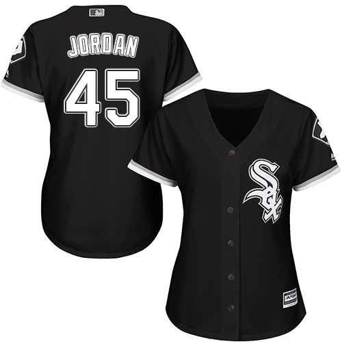 White Sox #45 Michael Jordan Black Alternate Women's Stitched MLB Jersey White Sox #45 Michael Jordan Black Alternate Women's Stitched MLB Jersey