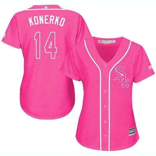 White Sox #14 Paul Konerko Pink Fashion Women's Stitched MLB Jersey White Sox #14 Paul Konerko Pink Fashion Women's Stitched MLB Jersey