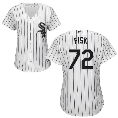 White Sox #72 Carlton Fisk White(Black Strip) Home Women's Stitched MLB Jersey White Sox #72 Carlton Fisk White(Black Strip) Home Women's Stitched MLB Jersey