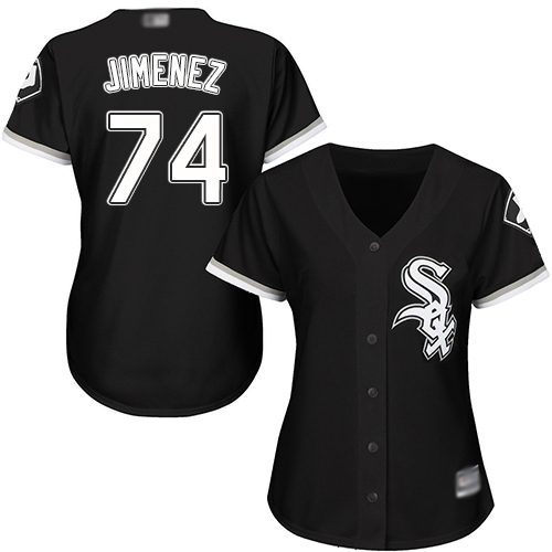 White Sox #74 Eloy Jimenez Black Alternate Women's Stitched MLB Jersey White Sox #74 Eloy Jimenez Black Alternate Women's Stitched MLB Jersey