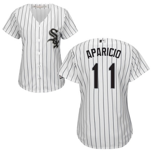 White Sox #11 Luis Aparicio White(Black Strip) Home Women's Stitched MLB Jersey White Sox #11 Luis Aparicio White(Black Strip) Home Women's Stitched MLB Jersey