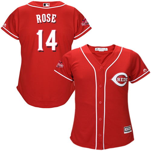 Reds #14 Pete Rose Red Alternate Women's Stitched MLB Jersey Reds #14 Pete Rose Red Alternate Women's Stitched MLB Jersey
