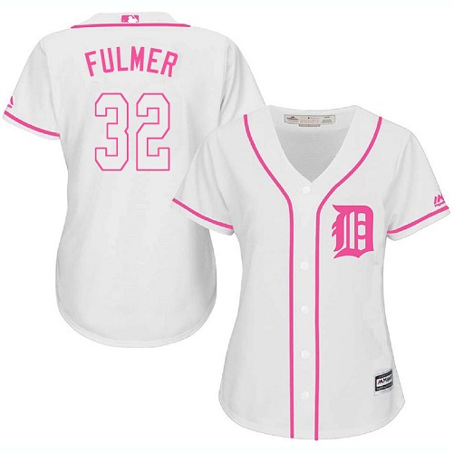 Tigers #32 Michael Fulmer White/Pink Fashion Women's Stitched MLB Jersey Tigers #32 Michael Fulmer White/Pink Fashion Women's Stitched MLB Jersey