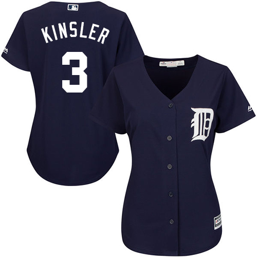 Tigers #3 Ian Kinsler Navy Blue Alternate Women's Stitched MLB Jersey Tigers #3 Ian Kinsler Navy Blue Alternate Women's Stitched MLB Jersey