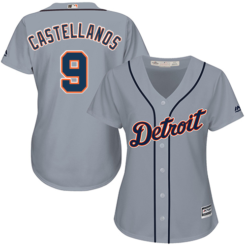 Tigers #9 Nick Castellanos Grey Road Women's Stitched MLB Jersey Tigers #9 Nick Castellanos Grey Road Women's Stitched MLB Jersey