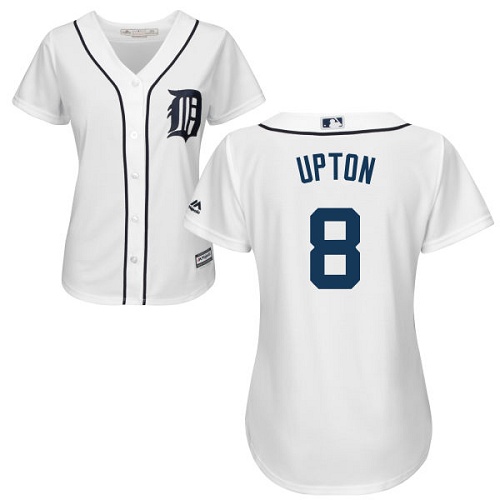 Tigers #8 Justin Upton White Home Women's Stitched MLB Jersey Tigers #8 Justin Upton White Home Women's Stitched MLB Jersey