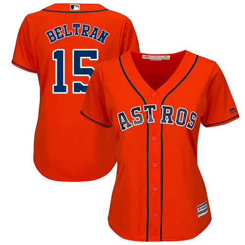 Astros #15 Carlos Beltran Orange Alternate Women's Stitched MLB Jersey Astros #15 Carlos Beltran Orange Alternate Women's Stitched MLB Jersey