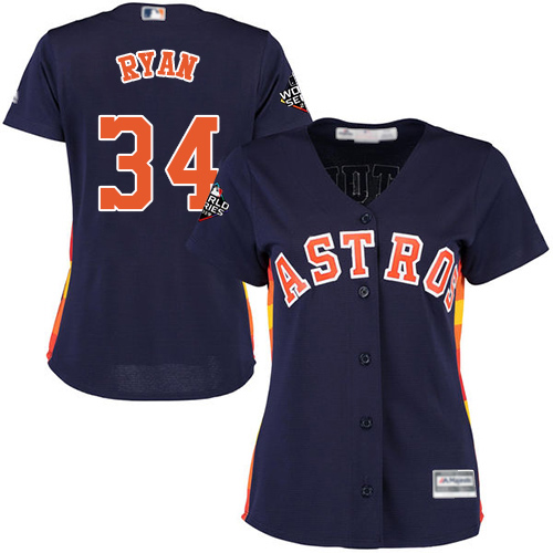 Astros #34 Nolan Ryan Navy Blue Alternate 2019 World Series Bound Women's Stitched MLB Jersey Astros #34 Nolan Ryan Navy Blue Alternate 2019 World Series Bound Women's Stitched MLB Jersey