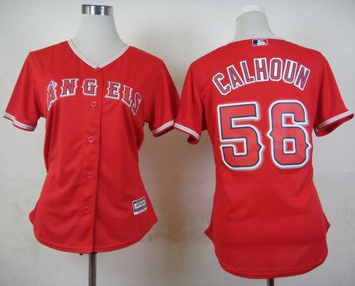 Angels #56 Kole Calhoun Red Alternate Women's Stitched MLB Jersey Angels #56 Kole Calhoun Red Alternate Women's Stitched MLB Jersey