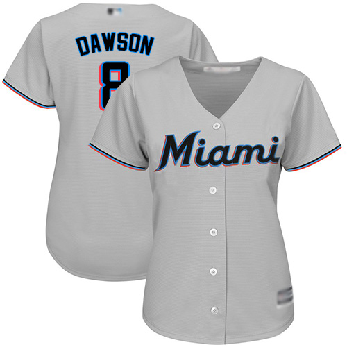 Marlins #8 Andre Dawson Grey Road Women's Stitched MLB Jersey Marlins #8 Andre Dawson Grey Road Women's Stitched MLB Jersey
