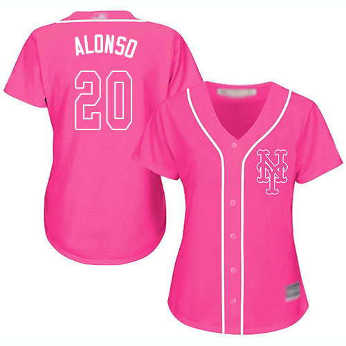 Mets #20 Pete Alonso Pink Fashion Women's Stitched MLB Jersey Mets #20 Pete Alonso Pink Fashion Women's Stitched MLB Jersey