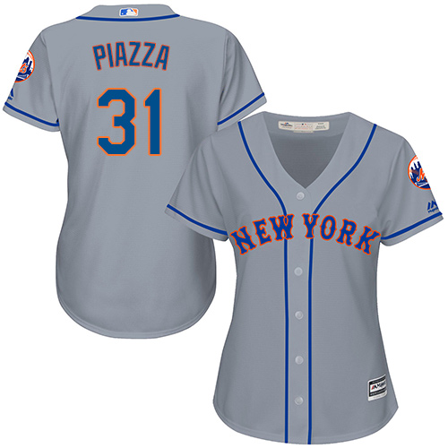 Mets #31 Mike Piazza Grey Road Women's Stitched MLB Jersey Mets #31 Mike Piazza Grey Road Women's Stitched MLB Jersey