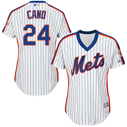 Mets #24 Robinson Cano White(Blue Strip) Alternate Women's Stitched MLB Jersey Mets #24 Robinson Cano White(Blue Strip) Alternate Women's Stitched MLB Jersey