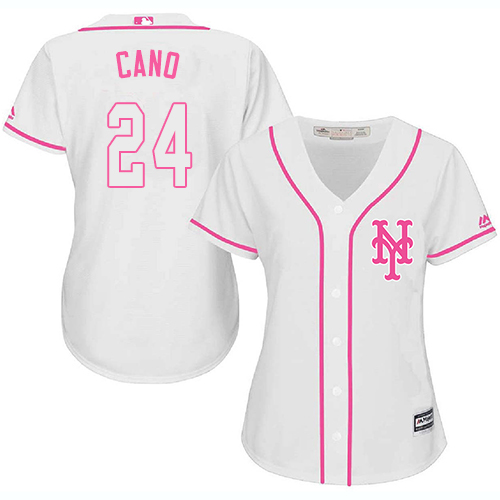 Mets #24 Robinson Cano White/Pink Fashion Women's Stitched MLB Jersey Mets #24 Robinson Cano White/Pink Fashion Women's Stitched MLB Jersey