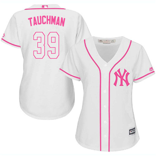 Yankees #39 Mike Tauchman White/Pink Fashion Women's Stitched MLB Jersey Yankees #39 Mike Tauchman White/Pink Fashion Women's Stitched MLB Jersey
