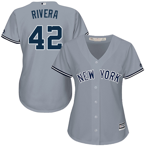 Yankees #42 Mariano Rivera Grey Road Women's Stitched MLB Jersey Yankees #42 Mariano Rivera Grey Road Women's Stitched MLB Jersey