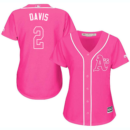 Athletics #2 Khris Davis Pink Fashion Women's Stitched MLB Jersey Athletics #2 Khris Davis Pink Fashion Women's Stitched MLB Jersey