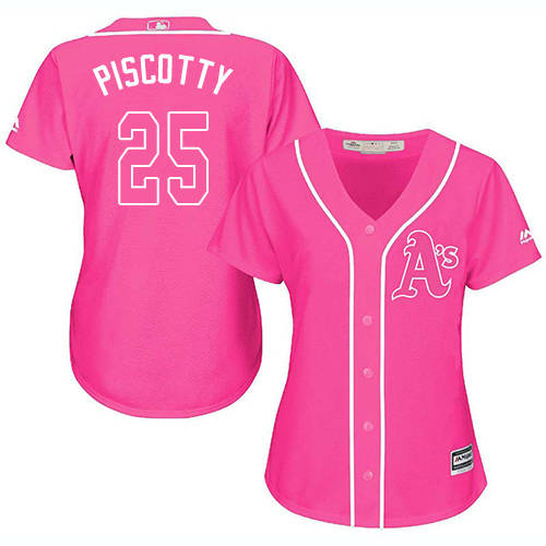Athletics #25 Stephen Piscotty Pink Fashion Women's Stitched MLB Jersey Athletics #25 Stephen Piscotty Pink Fashion Women's Stitched MLB Jersey