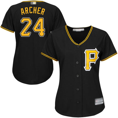 Pirates #24 Chris Archer Black Alternate Women's Stitched MLB Jersey Pirates #24 Chris Archer Black Alternate Women's Stitched MLB Jersey