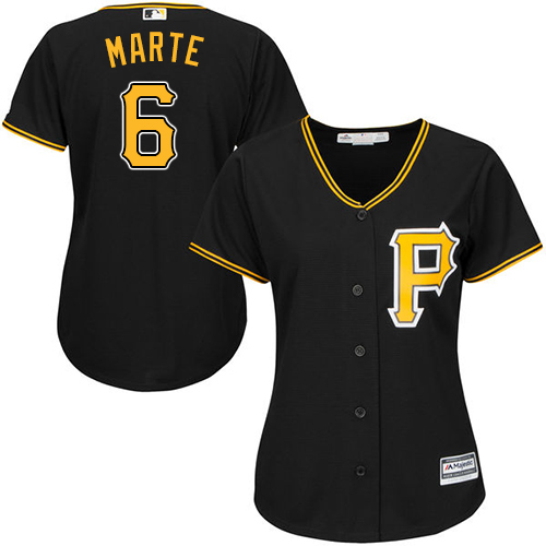 Pirates #6 Starling Marte Black Alternate Women's Stitched MLB Jersey Pirates #6 Starling Marte Black Alternate Women's Stitched MLB Jersey