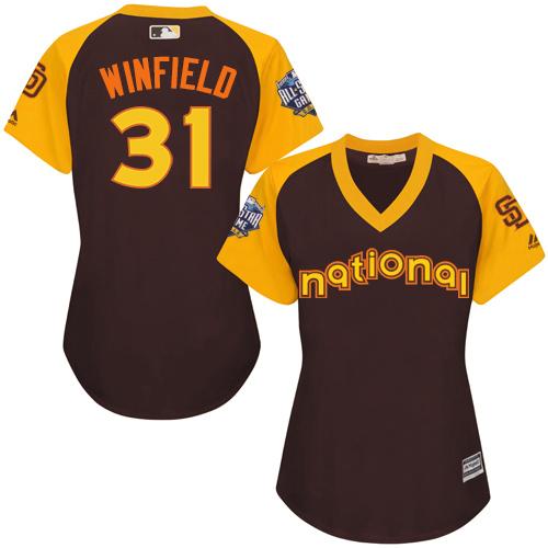 Padres #31 Dave Winfield Brown 2016 All-Star National League Women's Stitched MLB Jersey Padres #31 Dave Winfield Brown 2016 All-Star National League Women's Stitched MLB Jersey