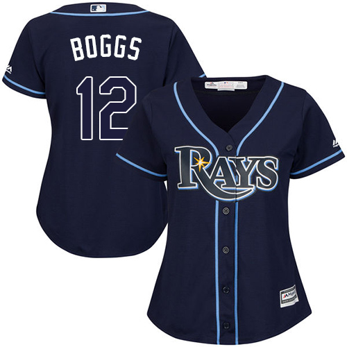 Rays #12 Wade Boggs Dark Blue Alternate Women's Stitched MLB Jersey Rays #12 Wade Boggs Dark Blue Alternate Women's Stitched MLB Jersey